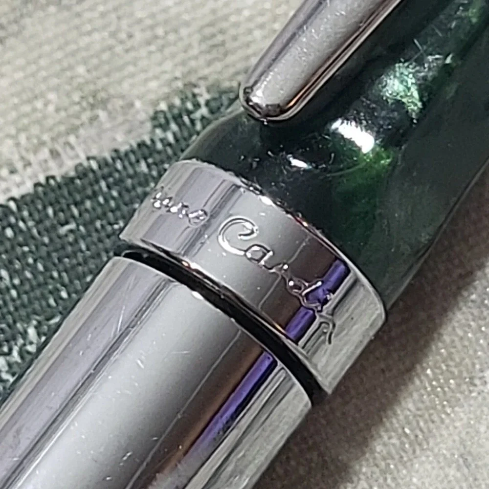 Vintage Pierre Cardin Mechanical Pencil Chrome And Green‎ Drafting Pencil